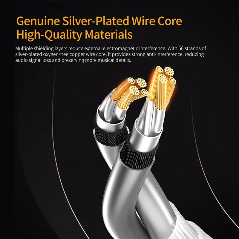 KZ Earphones Cable OFC Silver  - đánh giá và giá Wired Earphone Mic