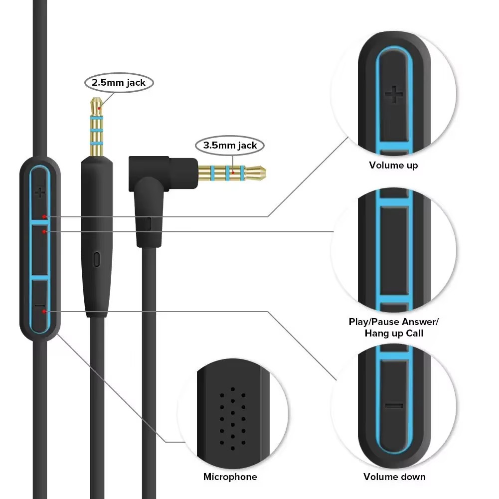 2.5mm to 3.5mm Audio Cable For - đánh giá và giá Wired Earphone Mic